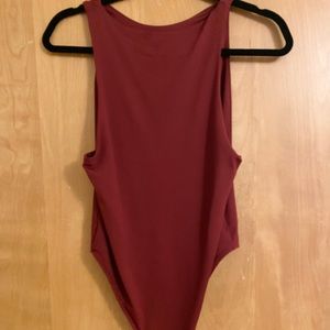 Zara halter neck bodysuit burgundy red large